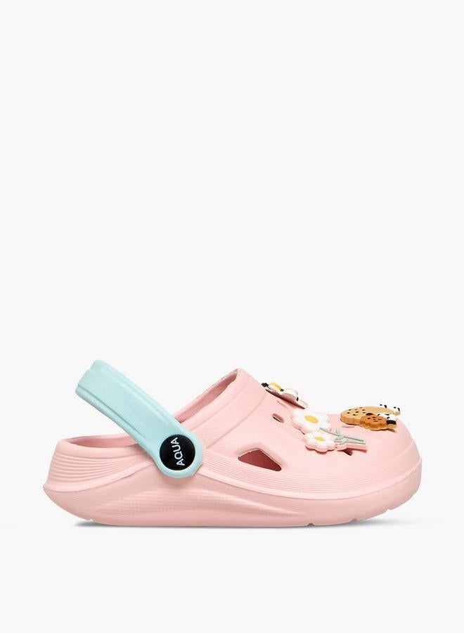 Aqua Girls Animal Applique Clogs - Image 1