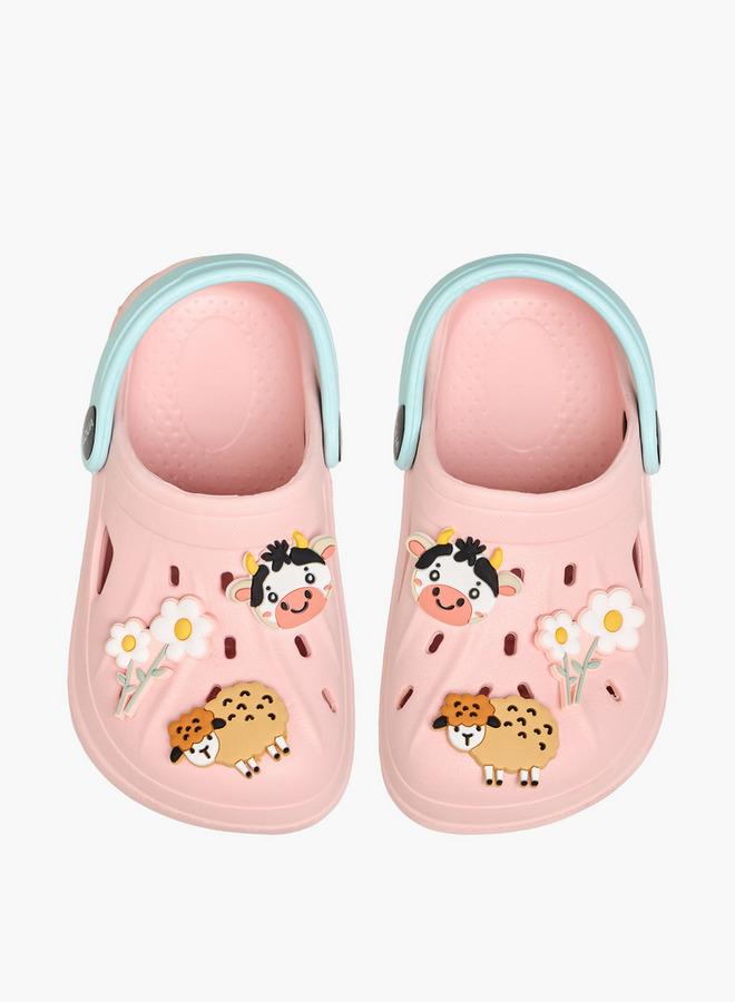 Aqua Girls Animal Applique Clogs - Image 3