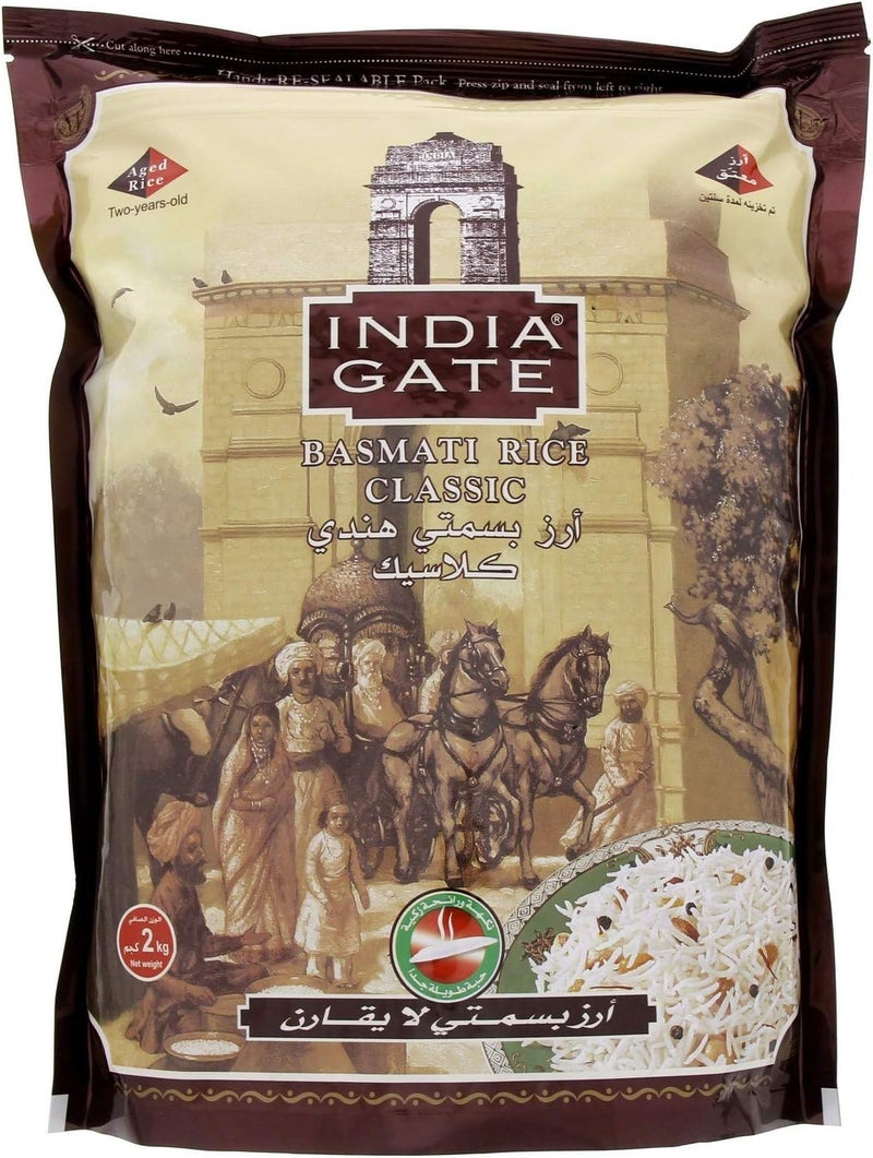 India Gate Classic Basmati Rice 2kg - Image 1