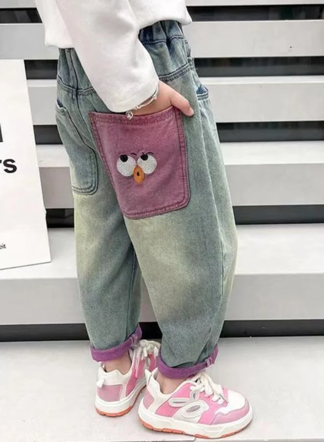 يونيكي Light Blue Relaxed High Rise Solid jeans