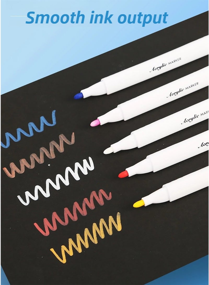 ZEPONOVA 24-Color Acrylic Markers Set with Ergonomic Triangular Grip Marker Pen - Beginner Friendly and DIY Art Markers for Kids and Adults - Image 3