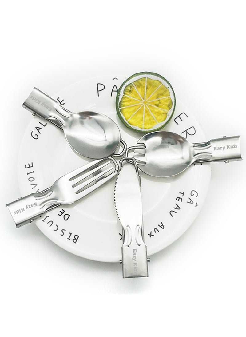 Eazy Kids Folding Spoon Fork With BPA Free And Food Grade Steel  - Image 2
