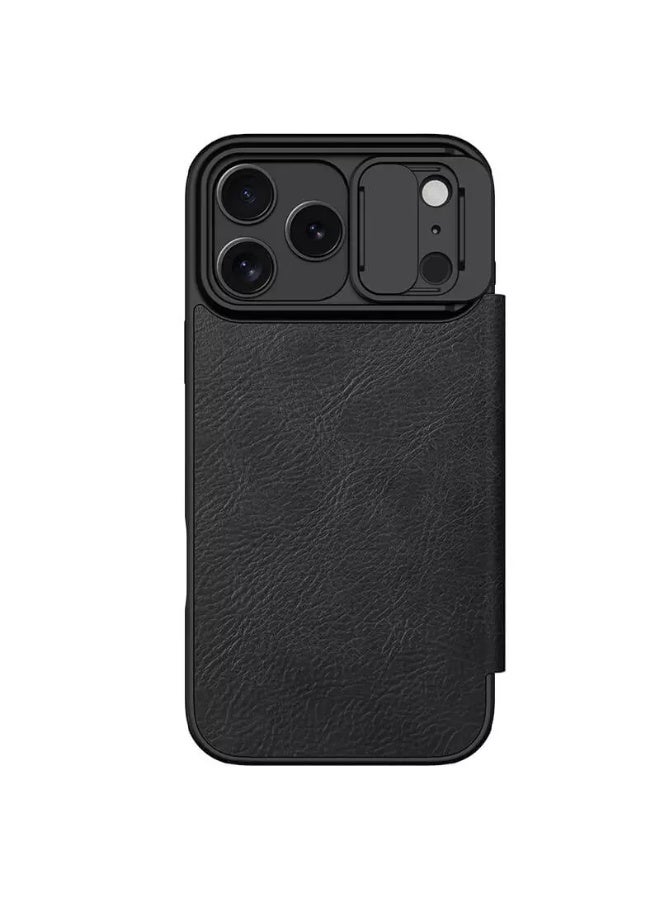 Nillkin Qin Pro Series Leather Flip Case for iPhone 17 Pro Max (6.9”, 2025) – Premium Textured Leather, Card Slot, Ultra-Slim Full Protection Cover - Image 1