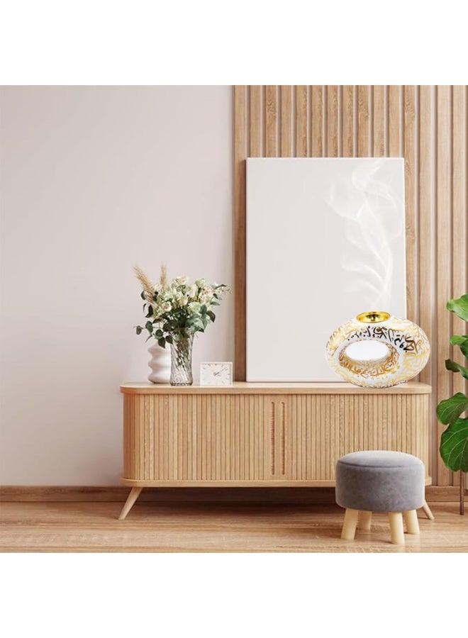 Bakhoor BoSidin New Incense Burner, Charcoal Incense Holder, Frankincense Resin Incense Burner for Home Fragrance, Home Decoration, Meditation, Spa Aromatherapy- Nice Gift for All Occasions (White) - Image 4