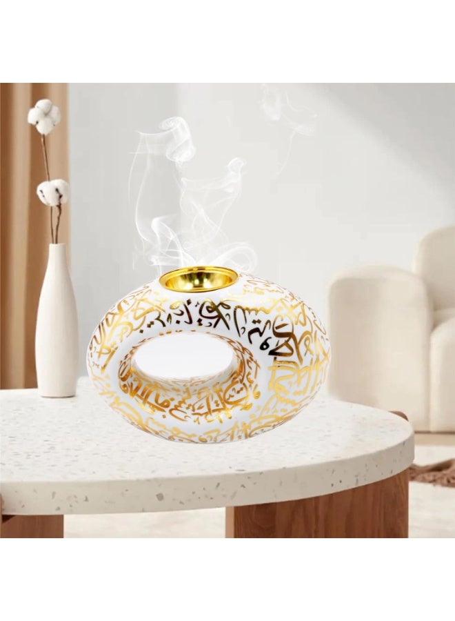 Bakhoor BoSidin New Incense Burner, Charcoal Incense Holder, Frankincense Resin Incense Burner for Home Fragrance, Home Decoration, Meditation, Spa Aromatherapy- Nice Gift for All Occasions (White) - Image 2