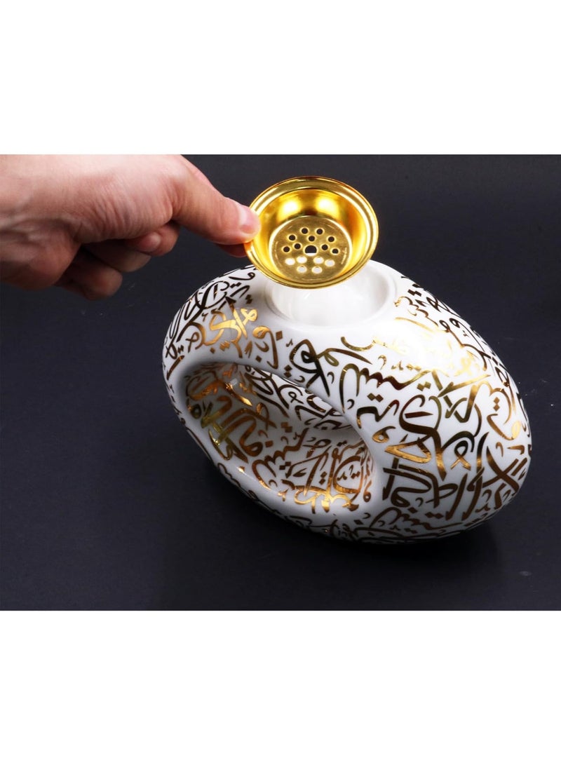 Bakhoor BoSidin New Incense Burner, Charcoal Incense Holder, Frankincense Resin Incense Burner for Home Fragrance, Home Decoration, Meditation, Spa Aromatherapy- Nice Gift for All Occasions (White) - Image 5