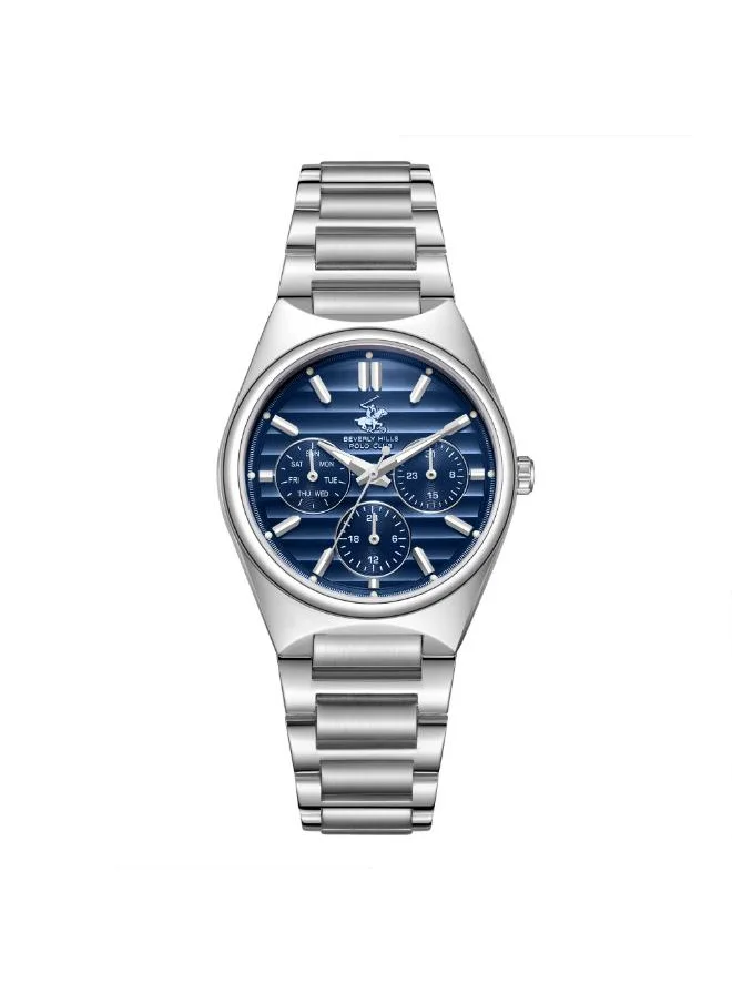BEVERLY HILLS POLO CLUB BEVERLY HILLS POLO CLUB BP3746C.390 Women's Multi Function Display Watch & Metal Strap Silver