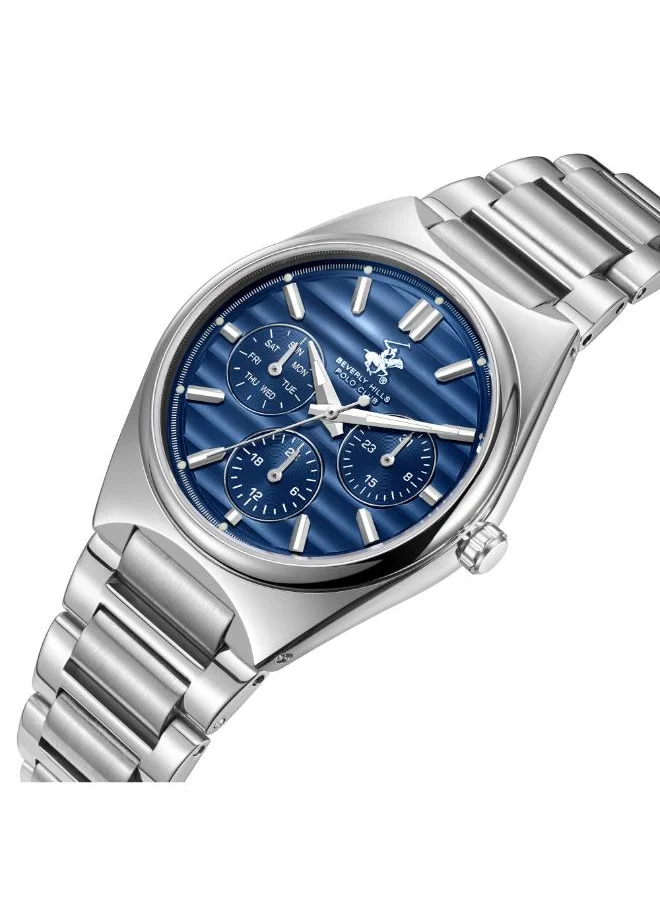 BEVERLY HILLS POLO CLUB BEVERLY HILLS POLO CLUB BP3746C.390 Women's Multi Function Display Watch & Metal Strap Silver