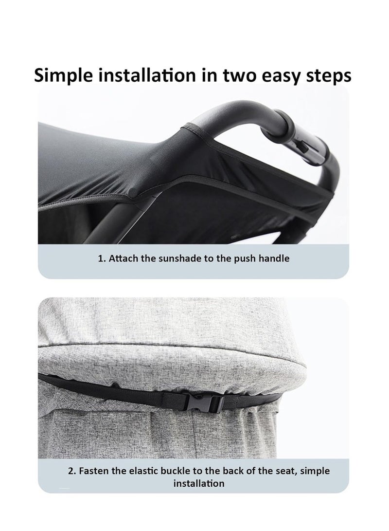 Pushchair Stroller Sunshade, UV Stroller, Protective Stroller Sunshade, Easy Install Pushchair Sunshade, All-Weather Pushchair Sunshade with Ventilation for Toddler - Image 5