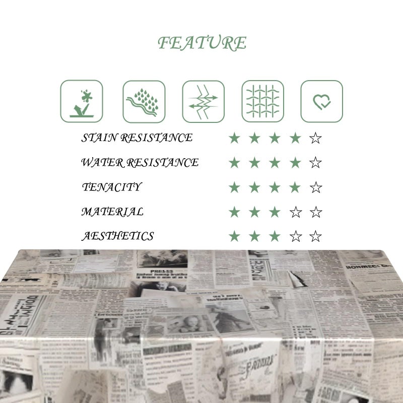 ggaimwf 52x70 Inch Vintage Rectangle Tablecloth Old Newspaper Table Cloth Washable Nostalgia Style Table Cover for Dining Home Farmhouse Coffee Shop Decor - Image 5