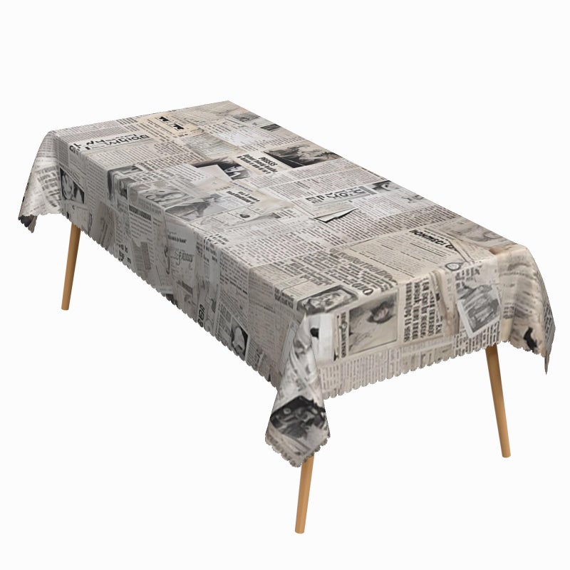 ggaimwf 52x70 Inch Vintage Rectangle Tablecloth Old Newspaper Table Cloth Washable Nostalgia Style Table Cover for Dining Home Farmhouse Coffee Shop Decor - Image 1