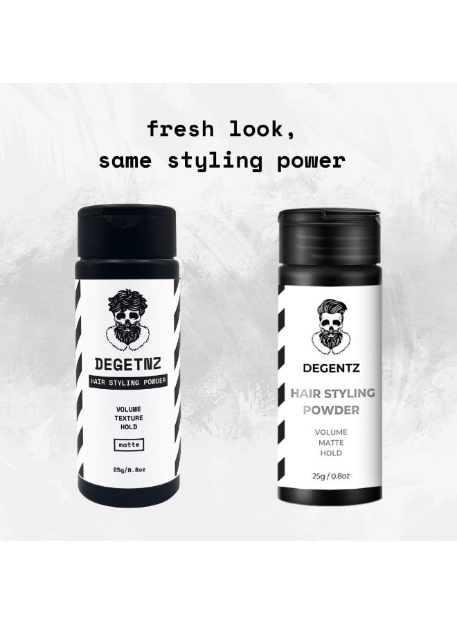 DEGENTZ بودرة تصفيف الشعر بحجم كينغ من DEGENTZ - تثبيت مكثف ومطفئ اللمعان (0.8 أونصة / 25 جرام) - أضف حياة وملمس بدون دهنية - غير لزجة، مظهر طبيعي - Image 3