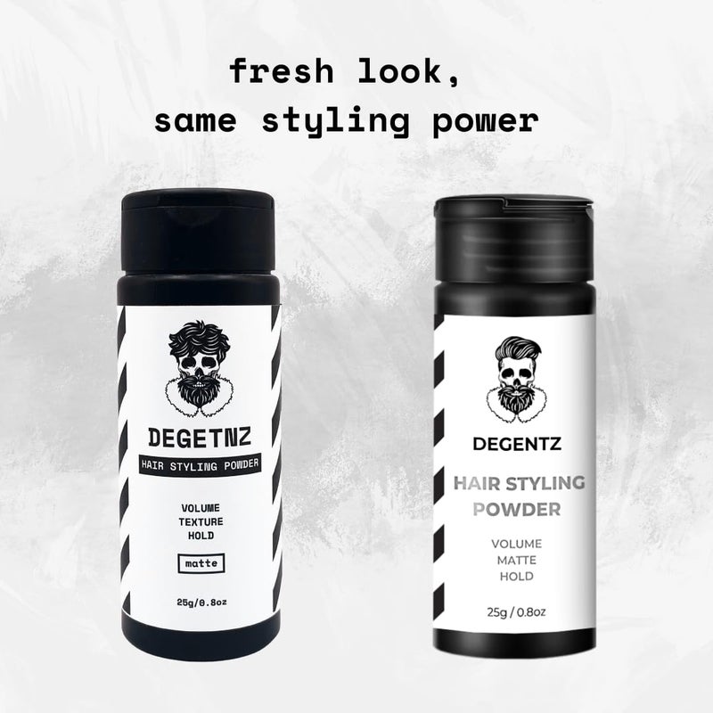 DEGENTZ بودرة تصفيف الشعر بحجم كينغ من DEGENTZ - تثبيت مكثف ومطفئ اللمعان (0.8 أونصة / 25 جرام) - أضف حياة وملمس بدون دهنية - غير لزجة، مظهر طبيعي - Image 2