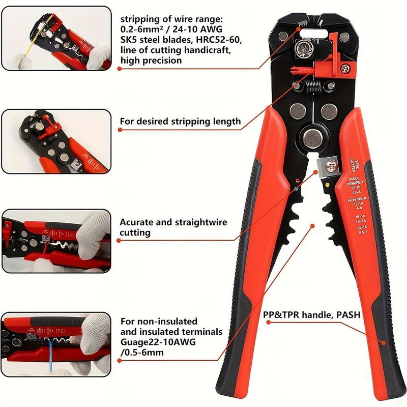 Heavy Duty Automatic Wire Stripper Single Pack Non Slip Grip Rust Resistant - Image 5