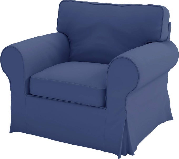 COTTON EKTORP CHAIR COVER REPLACEMENT IS CUSTOM MADE COMPATIBLE FOR IKEA EKTORP ARMCHAIR COVER THE SLIPCOVER SET ONLY FITS EKTORP CHAIR DEEP BLUE CHAIR