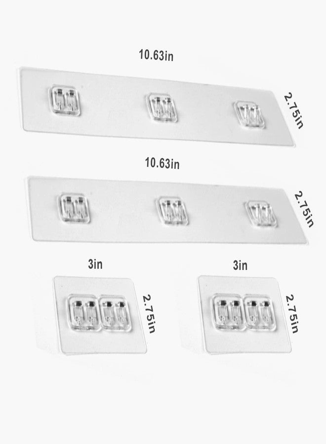 YAWSOUP Shower Caddy Shelf with Hooks,Storage Rack Organizer,Can be Wall-Mounted Without Holes for Bathroom, Washroom,Restroom, (4-PACK Adhesives)-Transparent - Image 5