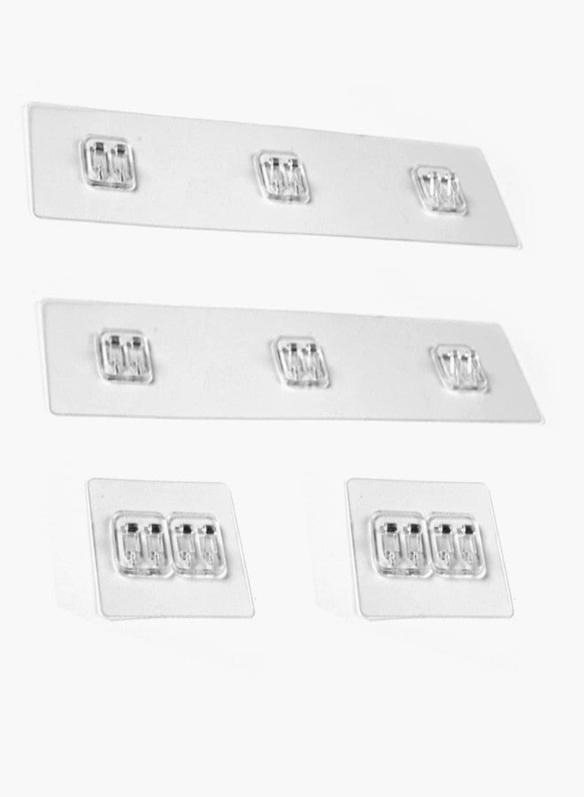 YAWSOUP Shower Caddy Shelf with Hooks,Storage Rack Organizer,Can be Wall-Mounted Without Holes for Bathroom, Washroom,Restroom, (4-PACK Adhesives)-Transparent - Image 1