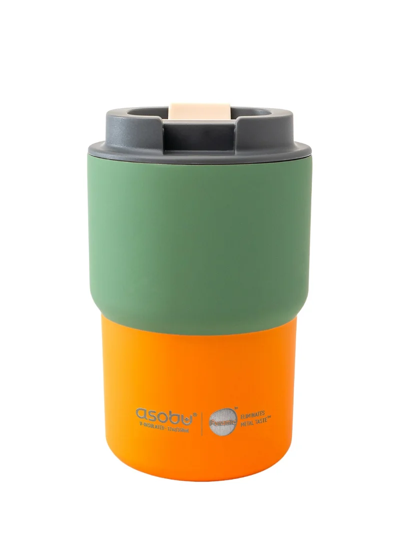 Asobu Coffee Express Travel Mug 350ml – Stainless Steel Coffee Cup with Ceramic Inner Coating, Double Wall Copper Insulation, Vacuum Insulated Mug for Hot & Cold Drinks