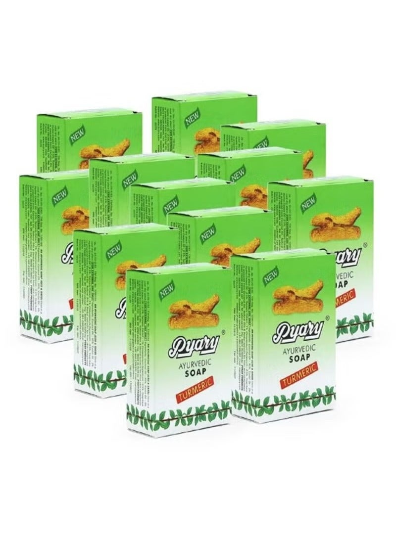Pyary Turmeric Ayurvedic Turmeric Soap Consists of 12 Pieces - Image 1