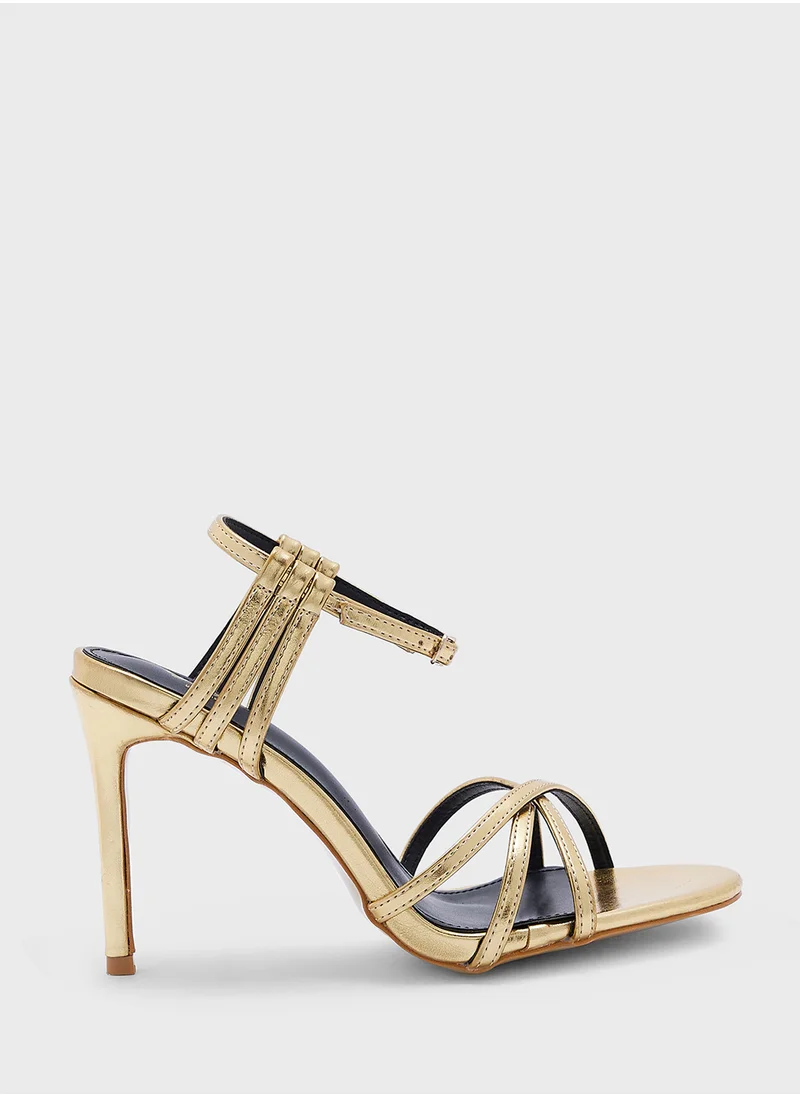 جينجر Strappy Ankle Strap High Heel Sandal