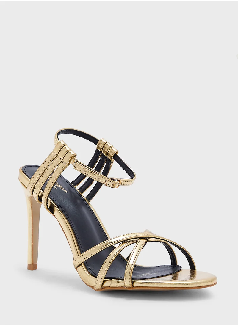 جينجر Strappy Ankle Strap High Heel Sandal