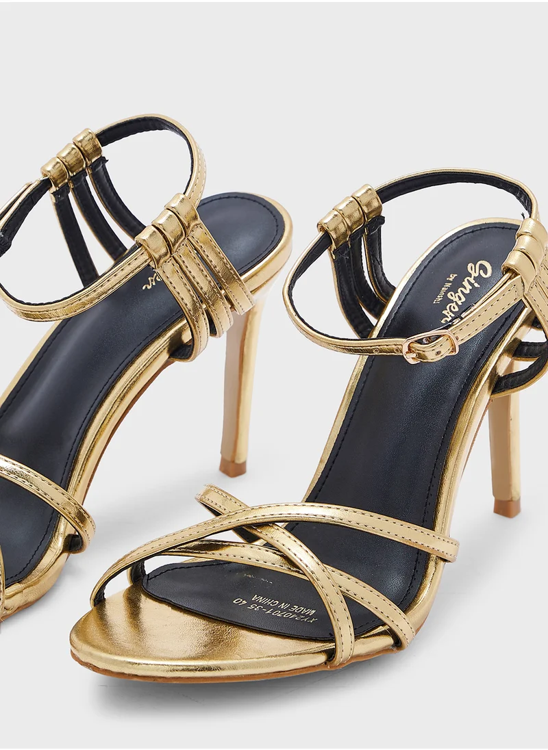 جينجر Strappy Ankle Strap High Heel Sandal