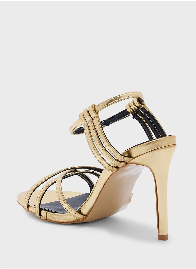 جينجر Strappy Ankle Strap High Heel Sandal