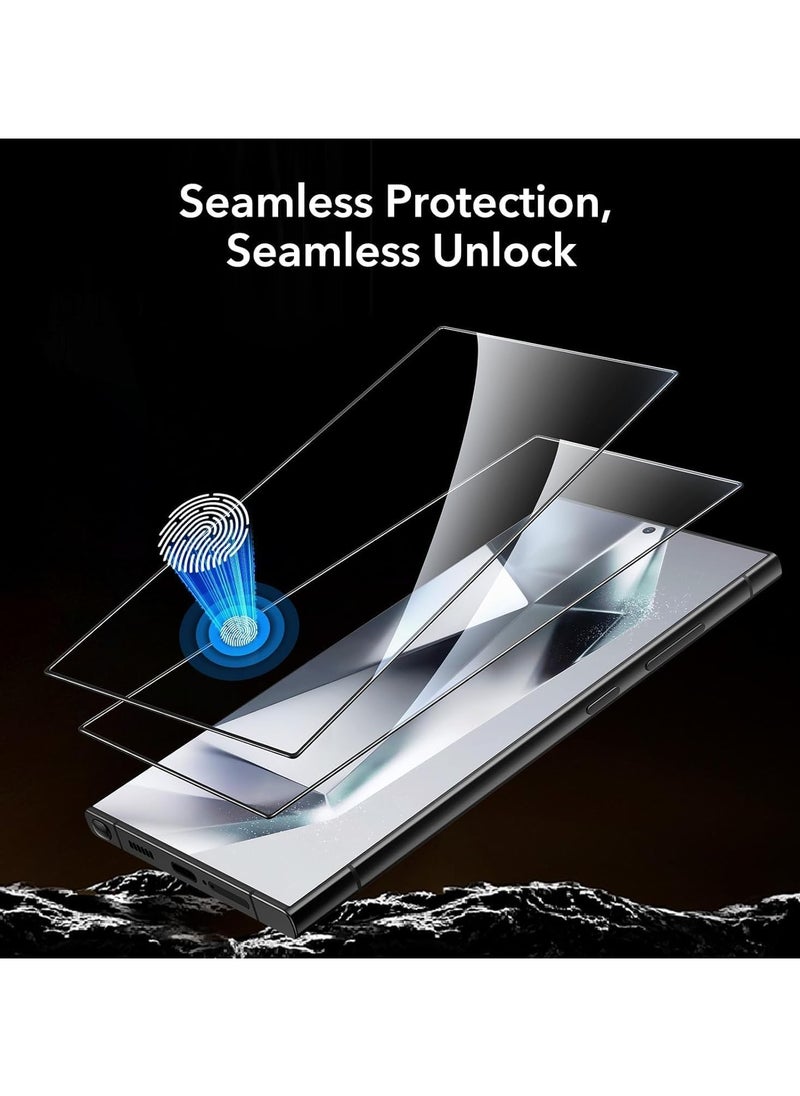 Muzz Fingerprint Support Screen Protector for Samsung Galaxy S24 Ultra 2 Pack HD Clear UV Tempered Glass (Galaxy S24 Ultra)  - Image 4