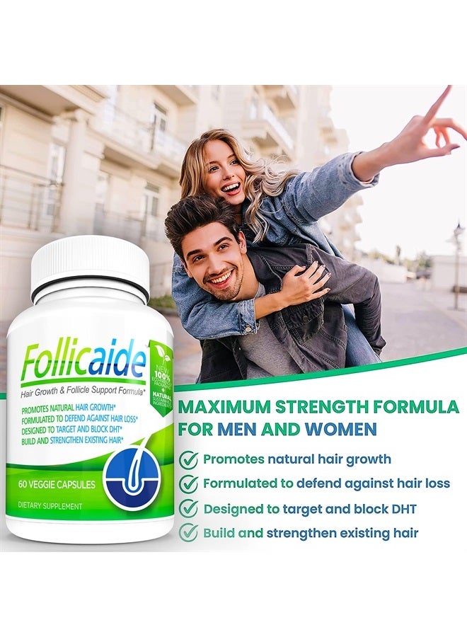 INDIGO ESSENTIALS Follicaide Men and Women Hair Growth Vitamin Hair Supplement with Natural Ingredients for Stopping Hair Loss, Thinning, Shedding and Balding | High Potency | Effective All Hair Types, 60 Ct (ECO PACK) - Image 5