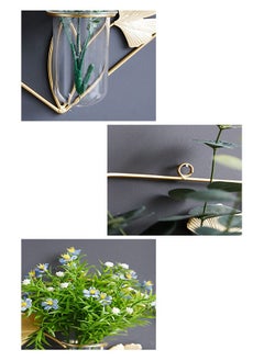 ZCM-HAPPY 3-piece Wall Mounted Dried Flower Vase With Square Metal Bracket Home Living Room Background Wall Decoration Pendant  - Image 4