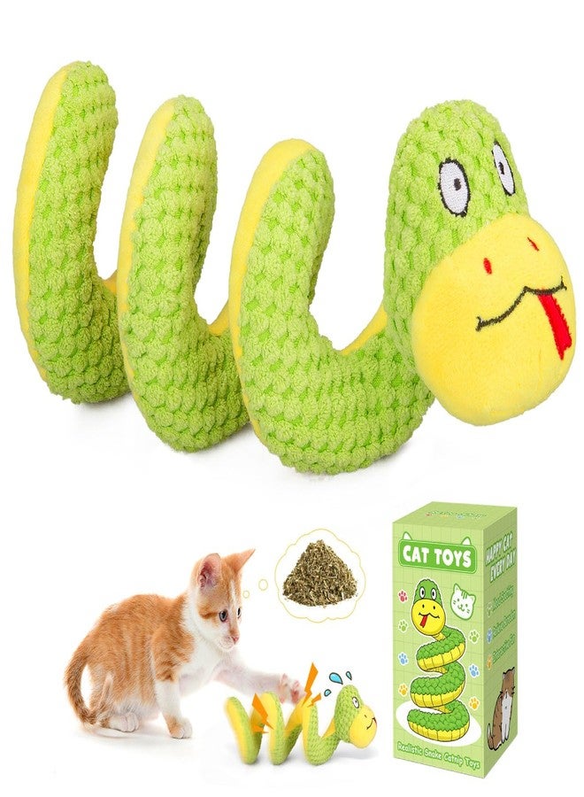 Retro Shaw 14" Large Crinkle Snake Cat Toy, Catnip & Silvervine Infused, Durable Chew Resistant Plush for Aggressive Chewers, Realistic Stuff Snake Interactive Kicker Toy for Large Indoor Cats - Image 1