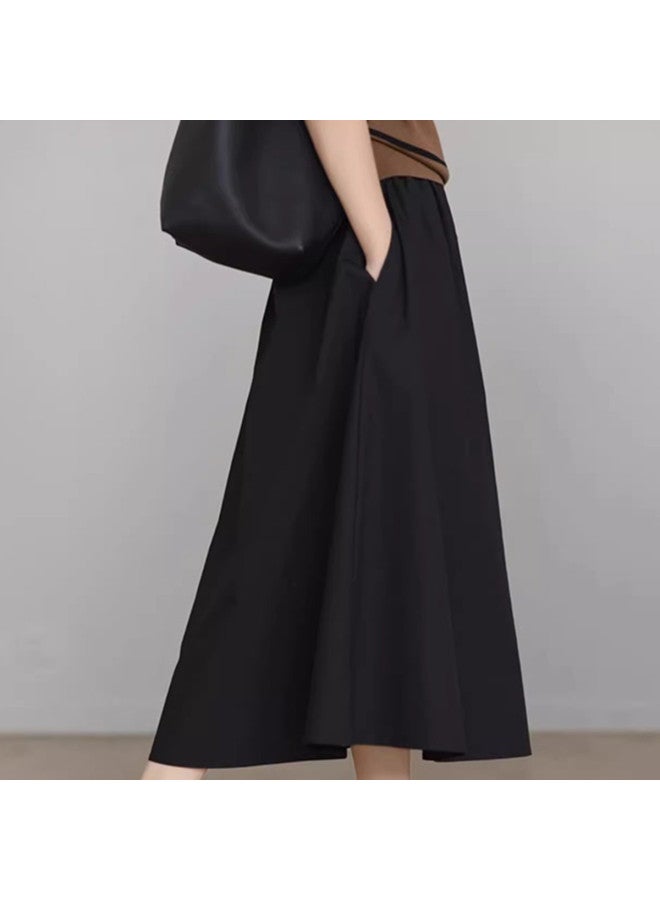 XINYANG Elastic Waist Yamamoto A-line Skirt 2025 Summer Pure Cotton Season Artistic Large Flare Skirt With Multiple Pockets - Image 5