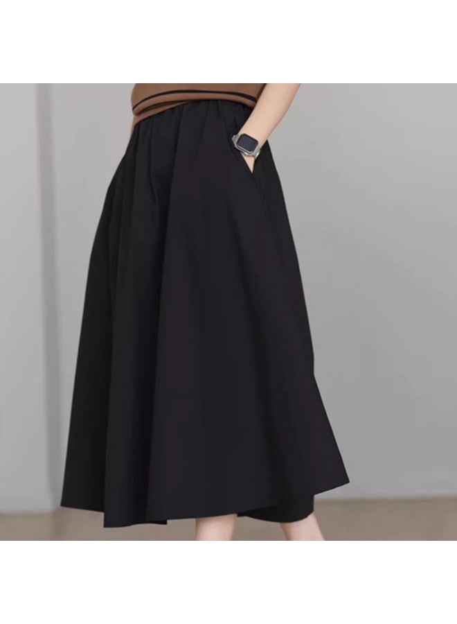 XINYANG Elastic Waist Yamamoto A-line Skirt 2025 Summer Pure Cotton Season Artistic Large Flare Skirt With Multiple Pockets - Image 4