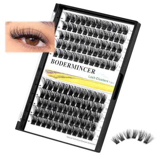 Bodermincer 120 Clusters 10mm12mm12mm14mm14mm16mm Mixed Wide Cluster False Eyelash Individual Cluster EyeLashes Grafting Fake False Eyelashes Eyelash Extension Black 14mm16mm Mixed - Image 2