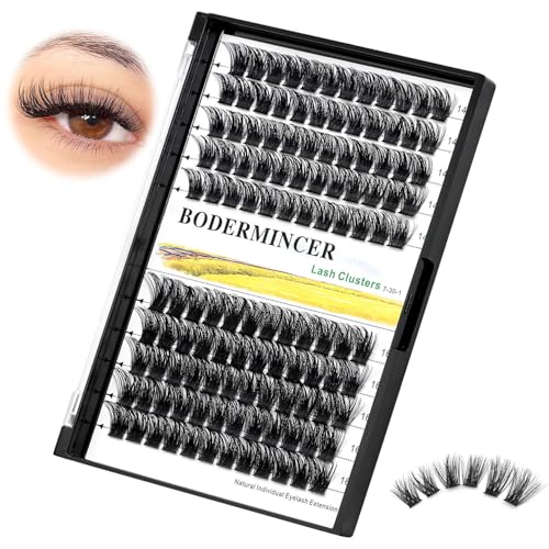 Bodermincer 120 Clusters 10mm12mm12mm14mm14mm16mm Mixed Wide Cluster False Eyelash Individual Cluster EyeLashes Grafting Fake False Eyelashes Eyelash Extension Black 14mm16mm Mixed - Image 5