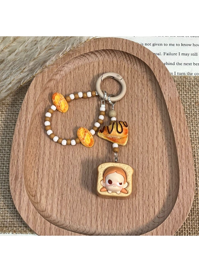 NIBEMINENT Phone Charm/ Chain Strap for Women Girls, Mei Li Roasted Bread Cell Phone Case Lanyard Wrist Strap