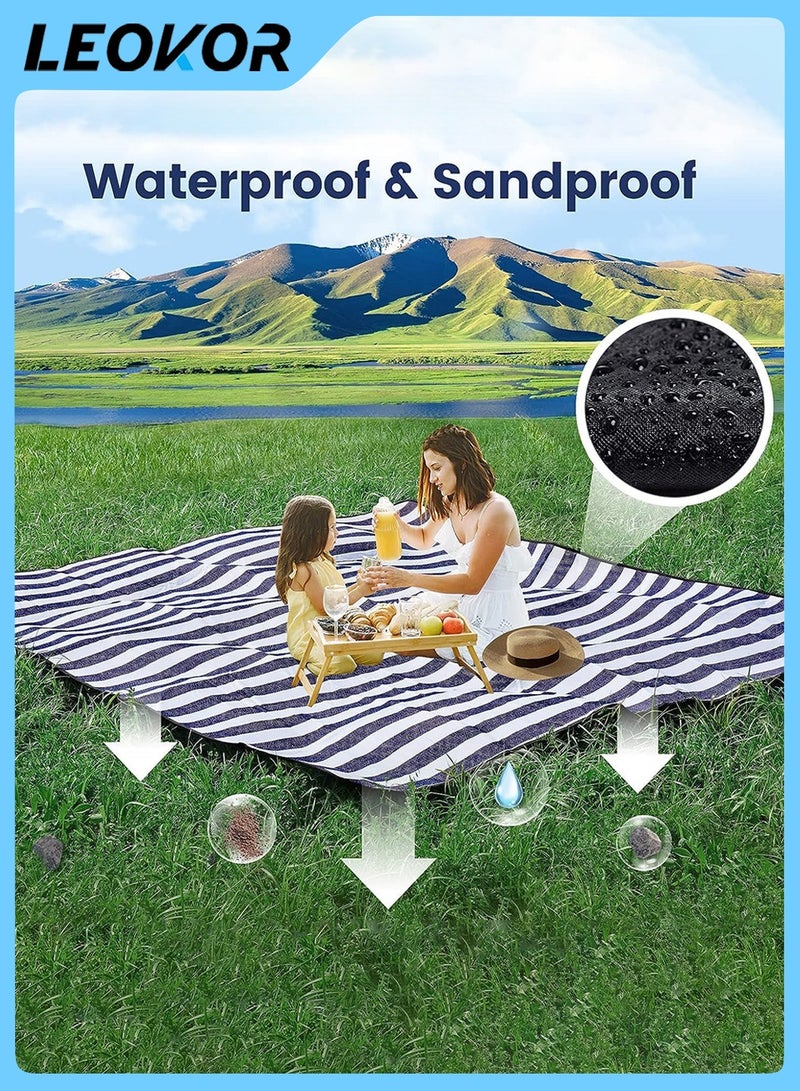 LEOKOR 2*2M Camping Mat,Picnic Blanket,Portable Foldable and Waterproof Sandproof 3-Layer Outdoor Blanket,for 6 to 8 Adults,for Camping,Park,Beach,Grass,Indoors - Image 4