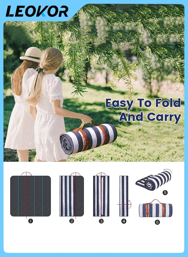 LEOKOR 2*2M Camping Mat,Picnic Blanket,Portable Foldable and Waterproof Sandproof 3-Layer Outdoor Blanket,for 6 to 8 Adults,for Camping,Park,Beach,Grass,Indoors - Image 5