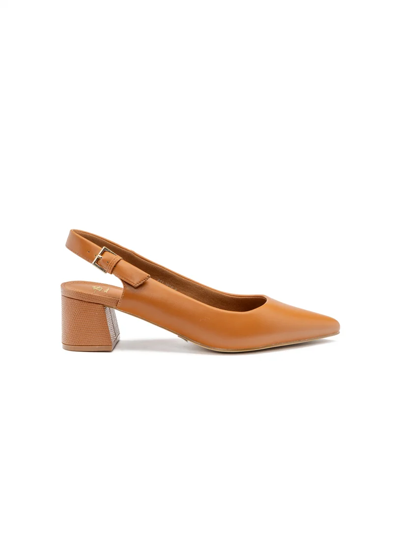 Bata Pointed Slingback Block‑Heel Shoes