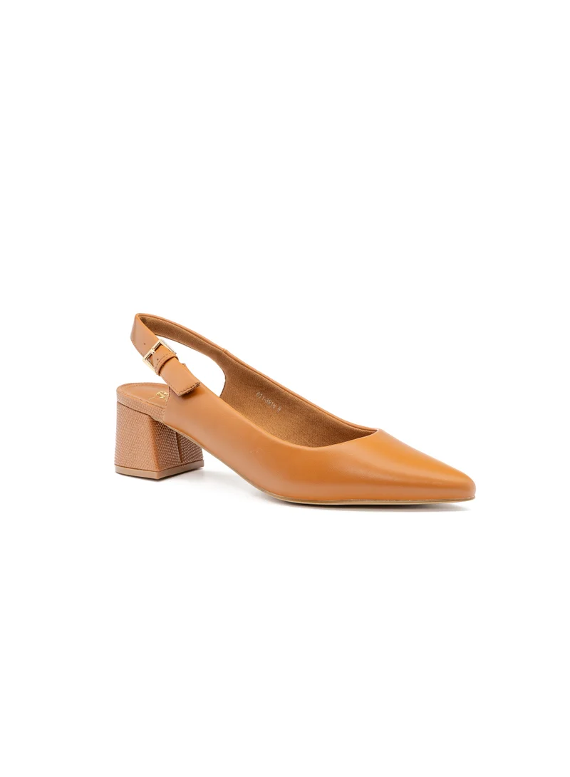 Bata Pointed Slingback Block‑Heel Shoes