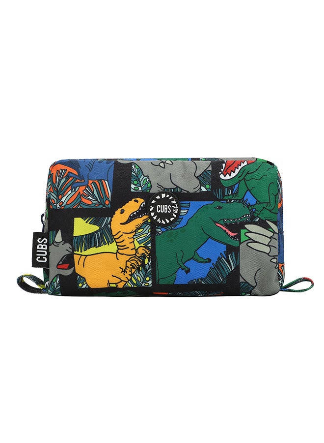 CUBS Dinosaur Print Waterproof pencil case pouch with zip closure - Image 1