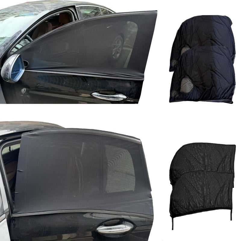 OUTTDID Car Window Screens for Side Windows OUTTDID 4 Pack Side Window Sun ShadesStretchy Mosquito Net Cover Fit Cars SUVs Front Rear - Image 2