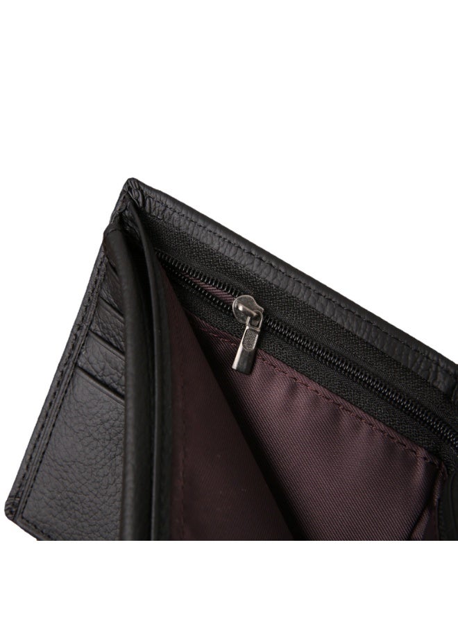 JINBAOLAI Premium Genuine Leather Bifold Wallet for Men Timeless Sleek Black Design Abundant Card Slots and Clear ID Window for Organized Everyday Carry - Image 3