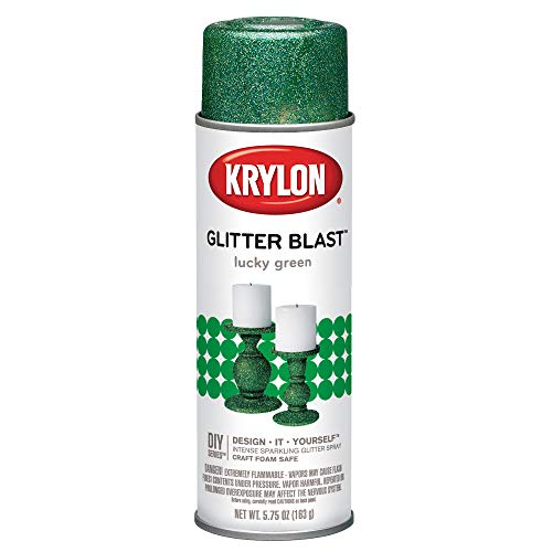 Krylon Glitter Blast Glitter Spray Paint For Craft Projects, Lucky Green Small Can, 5.75 oz - Image 1