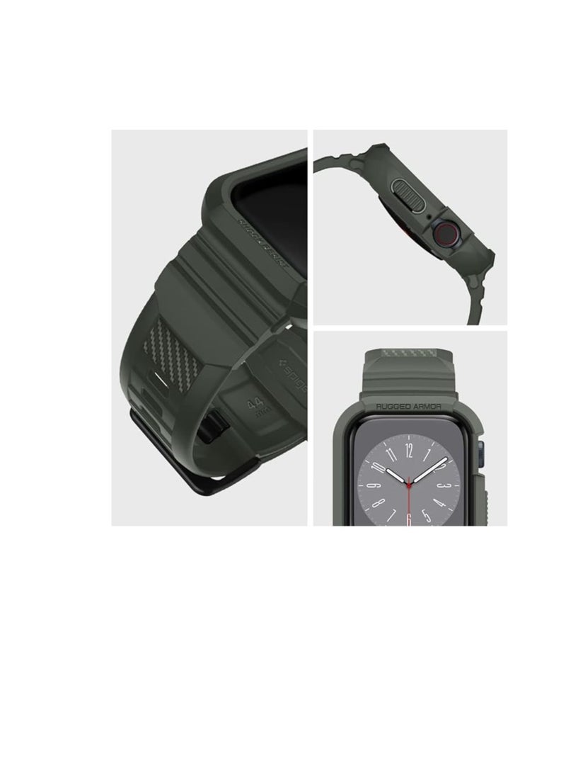 Spigen Rugged Armor PRO designed for Apple Watch Band with Case for Series 9/8/7 (45mm) and Series SE2/6/SE/5/4 (44mm) - Image 4