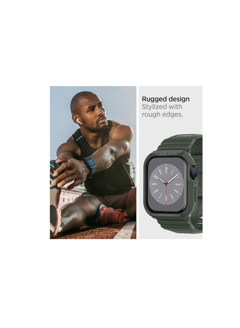 Spigen Rugged Armor PRO designed for Apple Watch Band with Case for Series 9/8/7 (45mm) and Series SE2/6/SE/5/4 (44mm) - Image 5