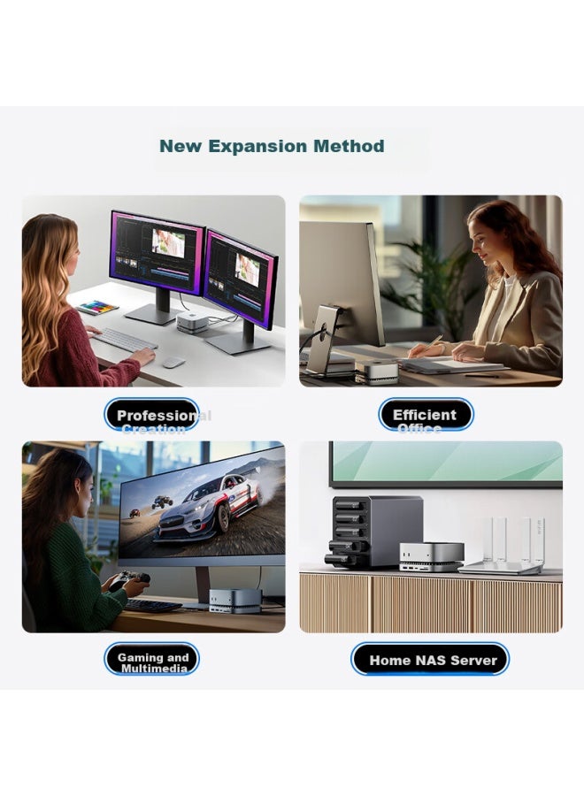 MOVESPEED Move Speed External Hard Drive Enclosure For Macmini M4 Expansion Dock Ssd Mobile Hard Drive External Expansion Storage Heat Dissipation Base Expansion Dock 10g Transmission Compatible Wi - Image 3