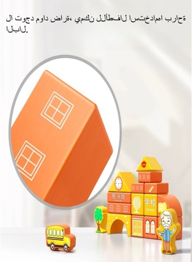 Montessori Building Blocks 100pc - Career Learning Set, Non-toxic Water Paint, Storage Bag Included, Early Education Toy - Image 5