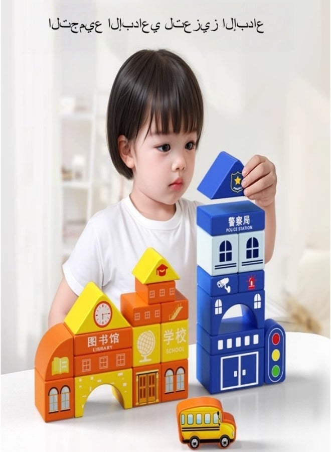 Montessori Building Blocks 100pc - Career Learning Set, Non-toxic Water Paint, Storage Bag Included, Early Education Toy - Image 2