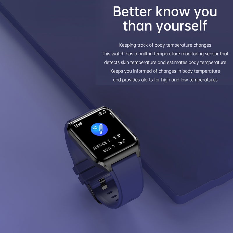 H60 Smart Bracelet Sports Watch 1.69'' COF Full-touch Screen BT Call Body Temperature Measurement Fitness/Health Monitor 7-Day Historical Data Compatible with Android iOS - Image 4